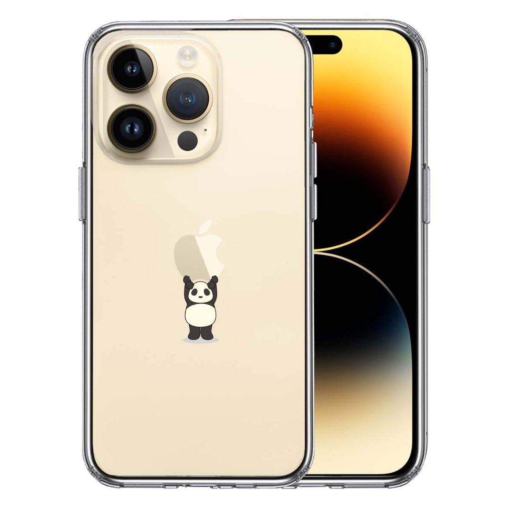 iPhone14Proケース iPhoneカバー スマホケース スマホカバー クリアケース 側面ソフト 背面ハード ハイブリッド クリア ケース パンダ 重量挙げ 並感の画像