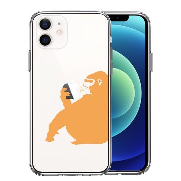 iPhone12ケース iPhoneカバー スマホケース スマホカバー クリアケース 側面ソフト 背面ハード ハイブリッド クリア ケース ゴリラ オレンジの画像