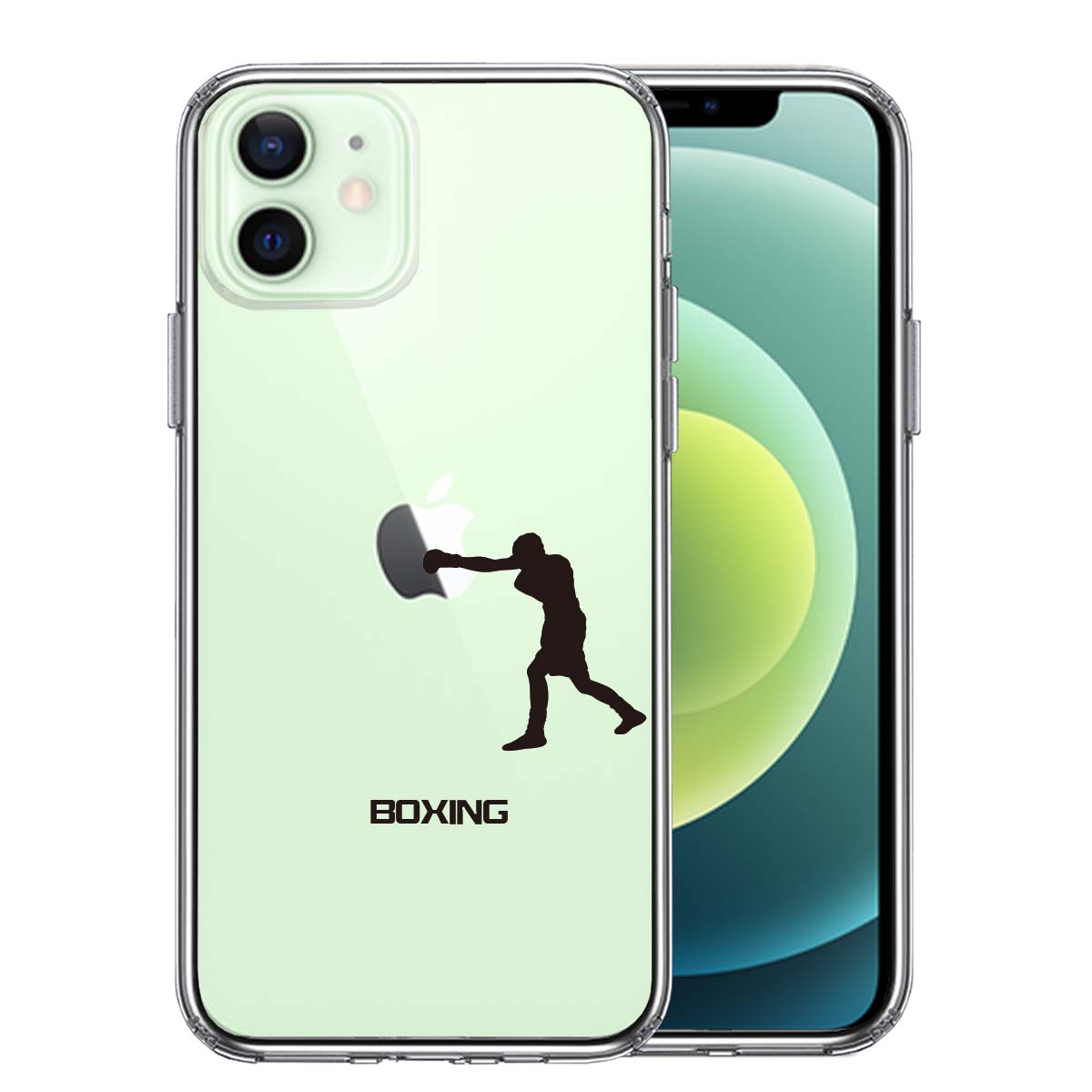 iPhone12 側面ソフト 背面ハード ハイブリッド クリア ケース ボクシング ボクサーの画像