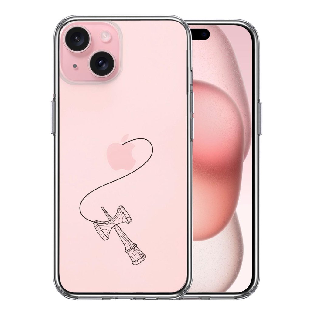 iPhone 15 Plus 側面ソフト 背面ハード ハイブリッド クリア ケース 剣玉２ けんだまの画像