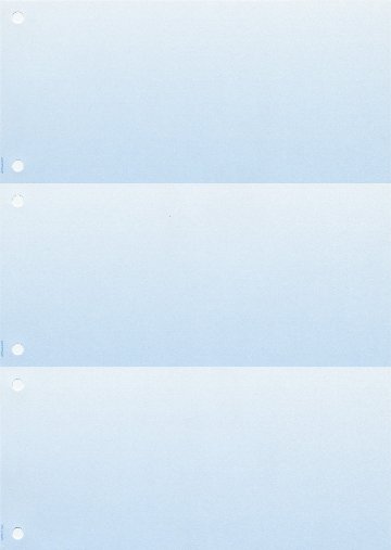 A4ミシン目用紙:ブルーグラデーション55kg 3分割/マイクロミシン目・ファイル穴(青1色) 2,000枚画像