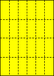A4 中厚口 イエロー  縦4面×横6面 24分割/マイクロミシン目入り用紙 250枚の画像