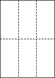 A4 上質白紙55kg 縦2面×横3面 6分割/マイクロミシン目入り用紙 500枚の画像