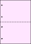A4 ピンク上質５５kg ２分割／マイクロミシン目・ファイル穴－図