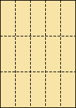 A4 特厚口 クリーム色 縦3面×横5面 15分割/マイクロミシン目入り用紙 100枚の画像