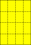 A4 中厚口 イエロー 縦4面×横4面 16分割/マイクロミシン目入り用紙 250枚の画像