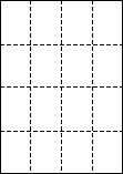 A4 上質白紙55kg 縦4面×横4面 16分割/マイクロミシン目入り用紙 500枚の画像