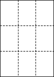 A4 上質白紙55kg 縦3面×横3面 9分割/マイクロミシン目入り用紙 500枚の画像