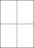 B5白紙４面ミシン目イメージの図