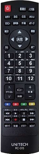ユニテク純正テレビ用リモコン：RC-024の画像