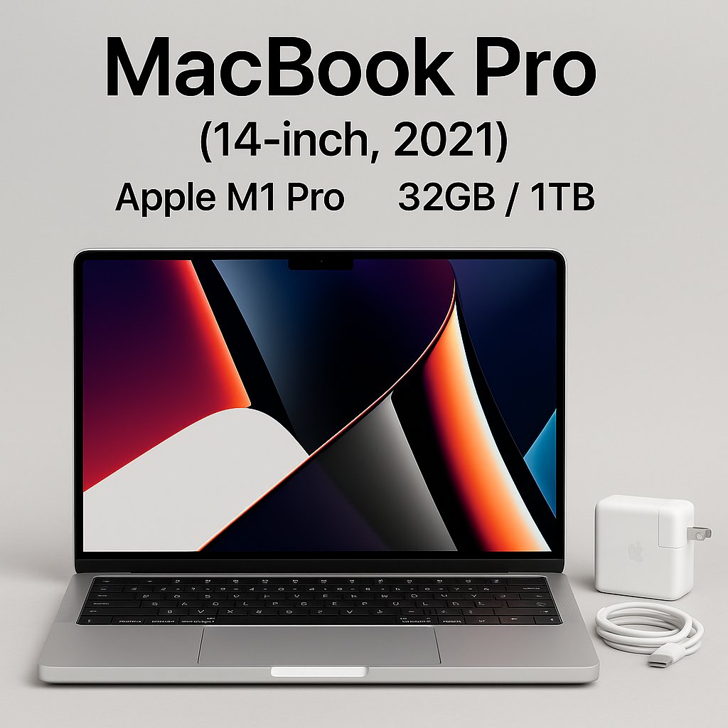 美品】Macbook Pro (14-inch, 2021) Apple M1Pro 32GB/1TB シルバー
