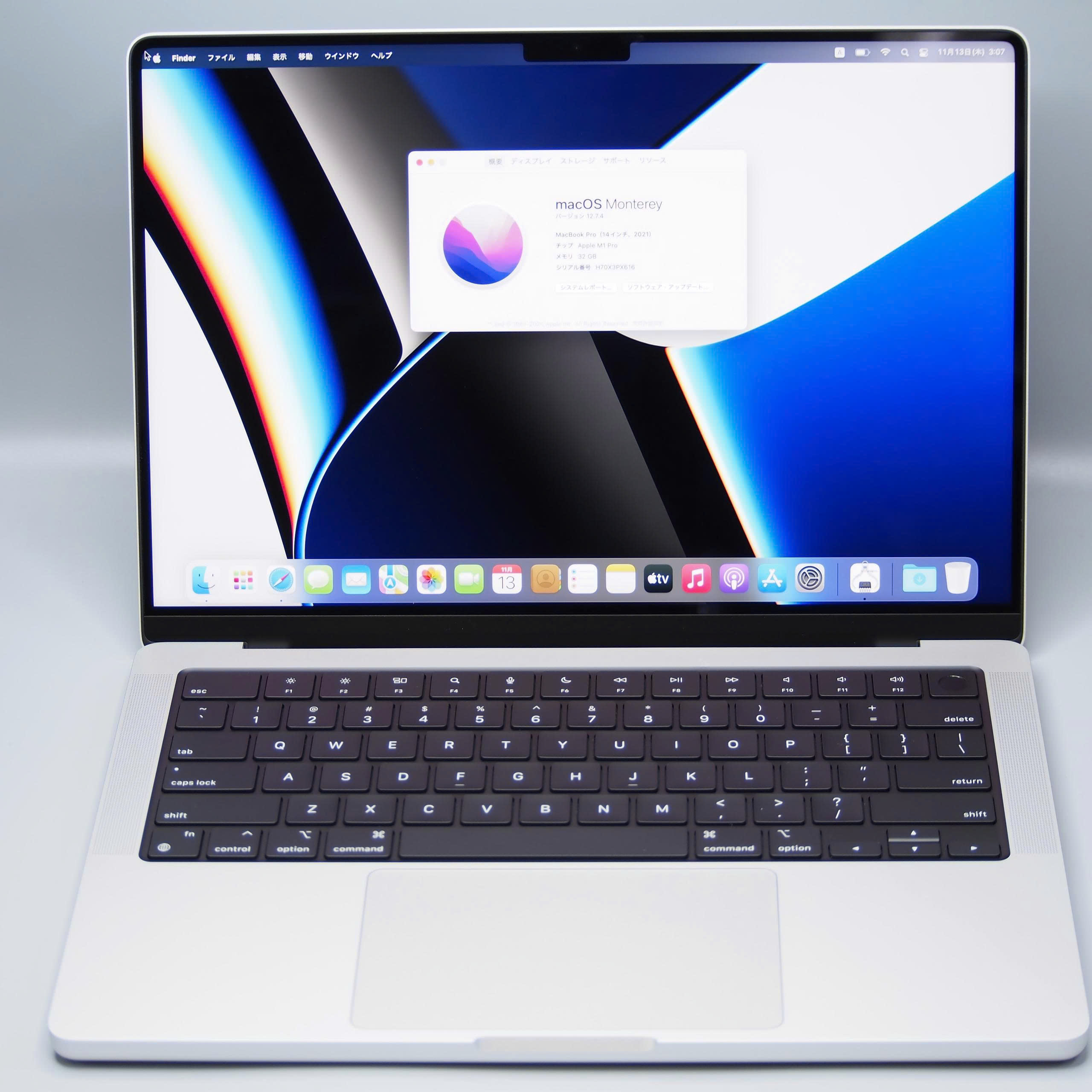 美品】Macbook Pro (14-inch, 2021) Apple M1Pro 32GB/1TB シルバー