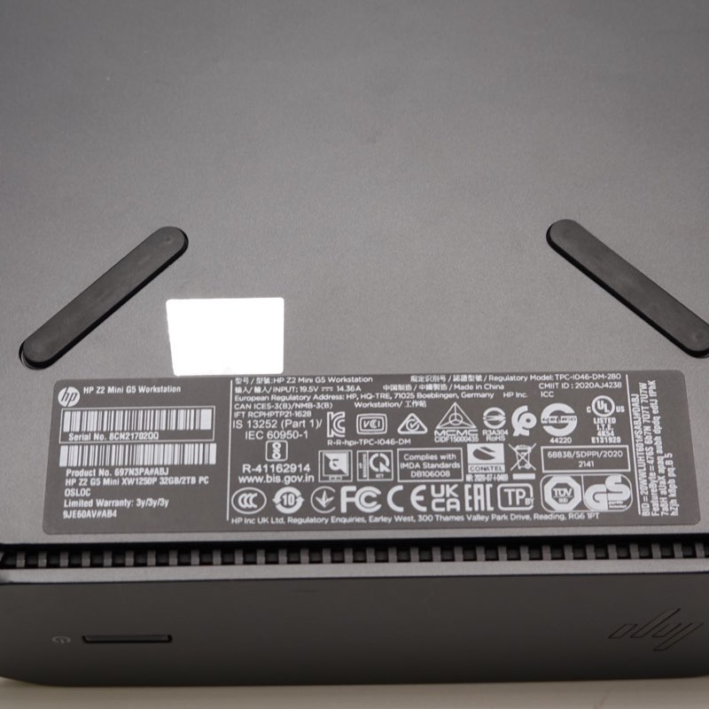 HP Z2 Mini G5 Workstation 【Xeon W-1250P(4.10GHz)/32GB/2TB SSD】WPS Office２付きの画像