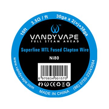 【Ni80 Superfine MTL Fused Clapton Wire】VANDY VAPE画像
