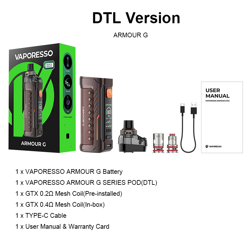 【Armour G Pod Kit 3000mAh】VAPORESSOの画像