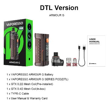 【Armour G Pod Kit 3000mAh】VAPORESSOの画像