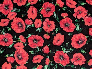 ポピー花柄（クロ地）＃440　NEGROの画像