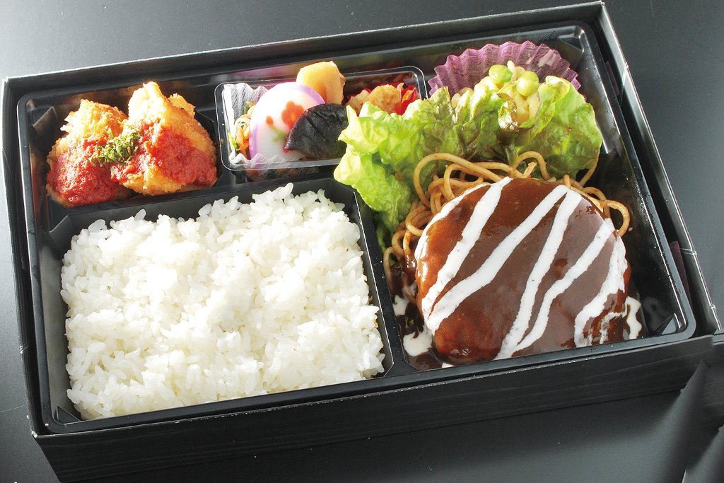 千茶弁当　肉屋のハンバーグ弁当（同じ商品3個以上から）の画像