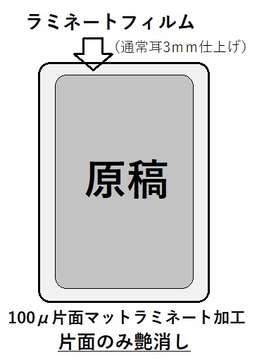 片面マットパウチ(片面マットラミネート加工)　100μ　B1の画像