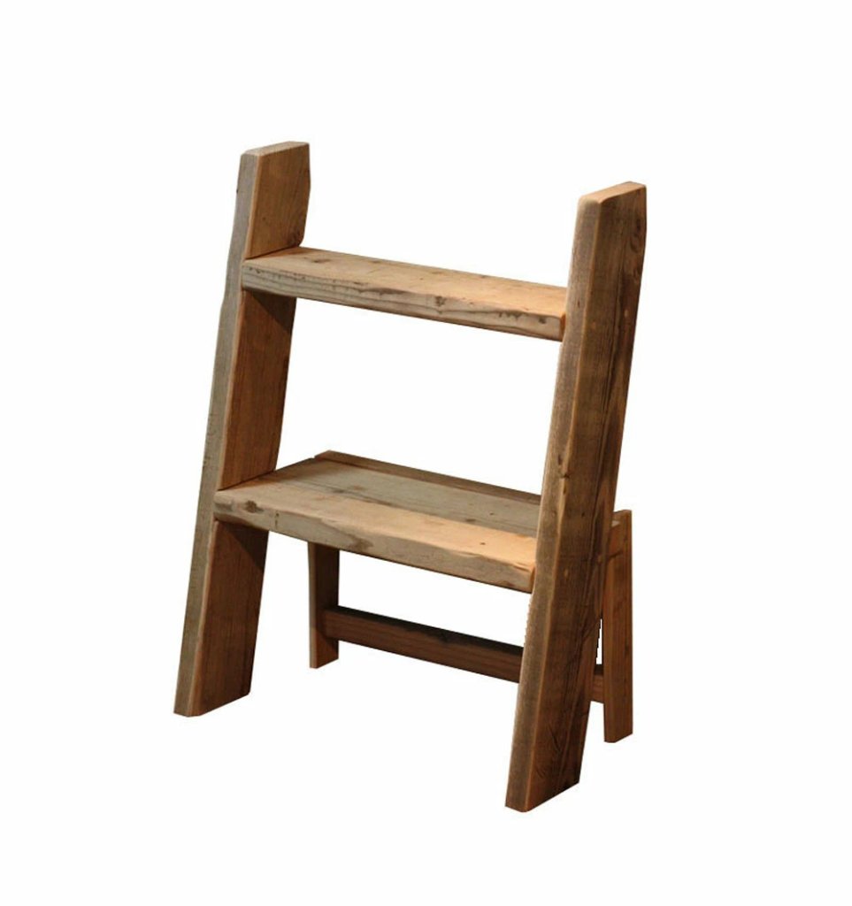 [WE-004] OLD ASHIBA ララダーシェルフ（奥行ワイド） 幅460ｍｍ 2段 ●補助脚付きの画像