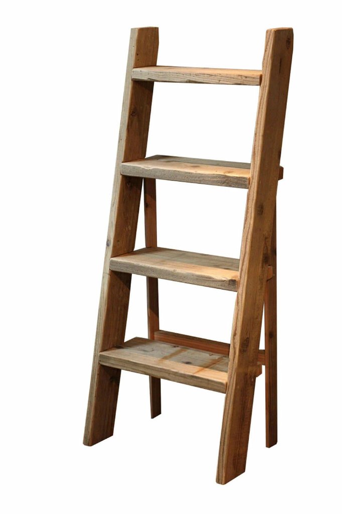 [WE-006] OLD ASHIBA ラダーシェルフ（奥行ワイド） 幅460ｍｍ 4段 ●補助脚付きの画像