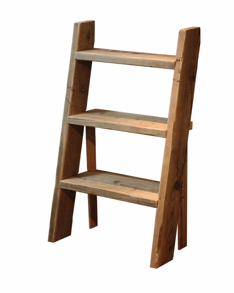 [WE-011] OLD ASHIBA ラダーシェルフ（奥行ワイド） 幅560ｍｍ 3段 ●補助脚付きの画像