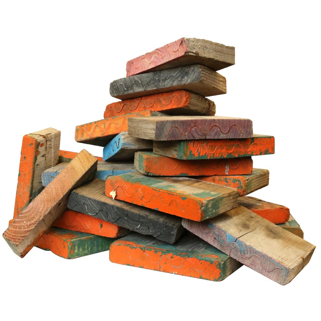 [WH-007] OLD ASHIBA 杉足場板古材　木っ端詰め合わせ（20個以上入り）の画像