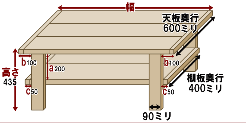 OLD ASHIBA（足場板古材）Hシリーズ　センターテーブル 幅610〜700ｍｍ×奥行600ｍｍ×高さ435ｍｍ 【受注生産】画像