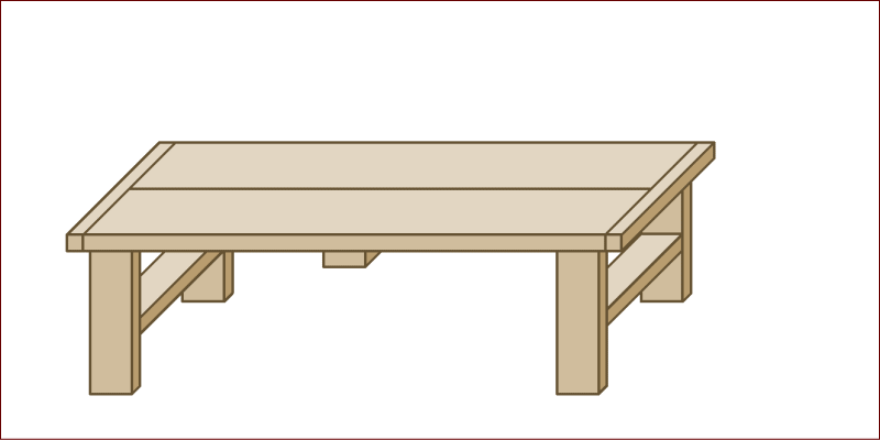 OLD ASHIBA（足場板古材）Hシリーズ　ローテーブル（座卓） 幅1110〜1200ｍｍ×奥行460ｍｍ×高さ345ｍｍ 【受注生産】画像