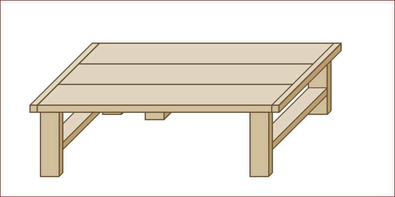 OLD ASHIBA（足場板古材）Hシリーズ　ローテーブル（座卓）　幅910〜1000ｍｍ×奥行600ｍｍ×高さ345ｍｍ　【受注生産】画像
