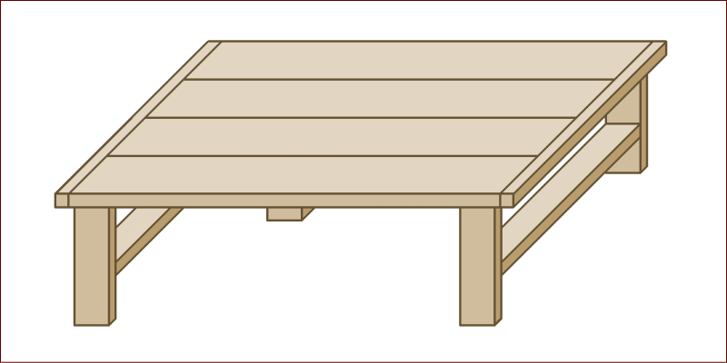 OLD ASHIBA（足場板古材）Hシリーズ　ローテーブル（座卓）　幅1210〜1300ｍｍ×奥行800ｍｍ×高さ345ｍｍ　【受注生産】画像