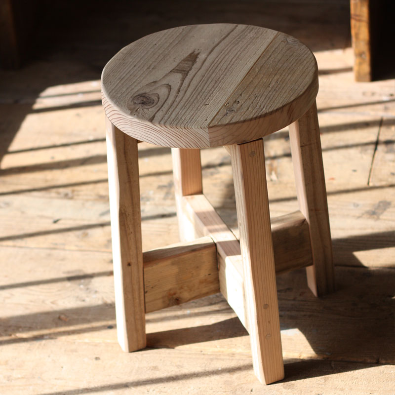 OLD ASHIBA(足場古材)丸椅子 （イス）高さ420ｍｍ画像