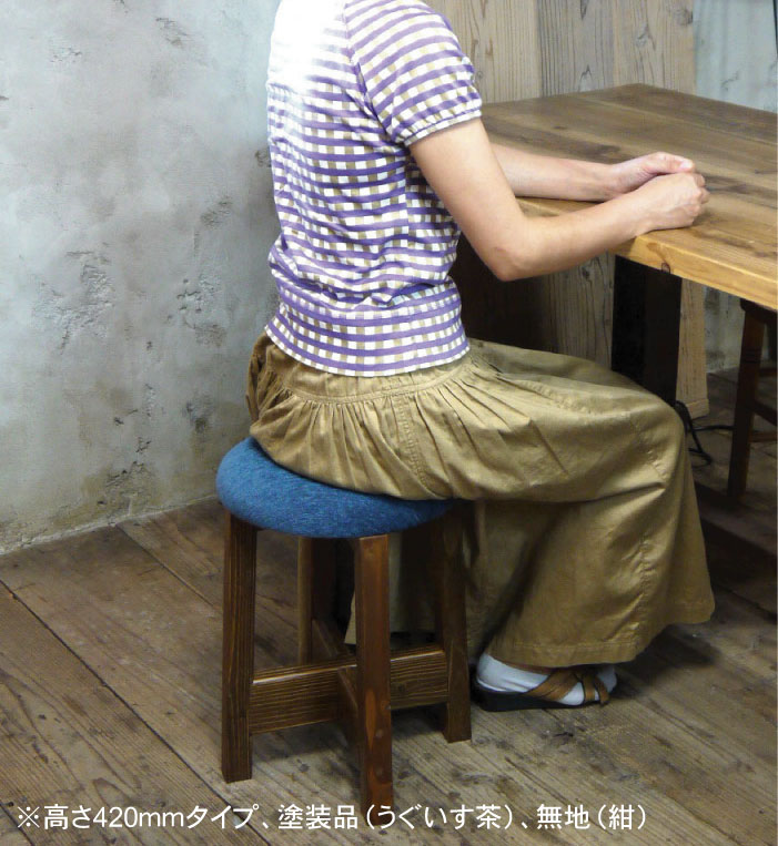 OLD ASHIBA 丸椅子（クッション）高さ420ｍｍ【受注生産】画像