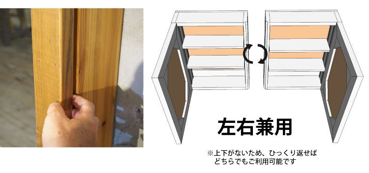 ミラーキャビネット ソフトクローズタイプ 洗面台 鏡 収納 洗面鏡 木製 足場板古材 国産杉 ASHIBA 幅450ｍｍ×高さ600ｍｍ×奥行160ｍｍの画像