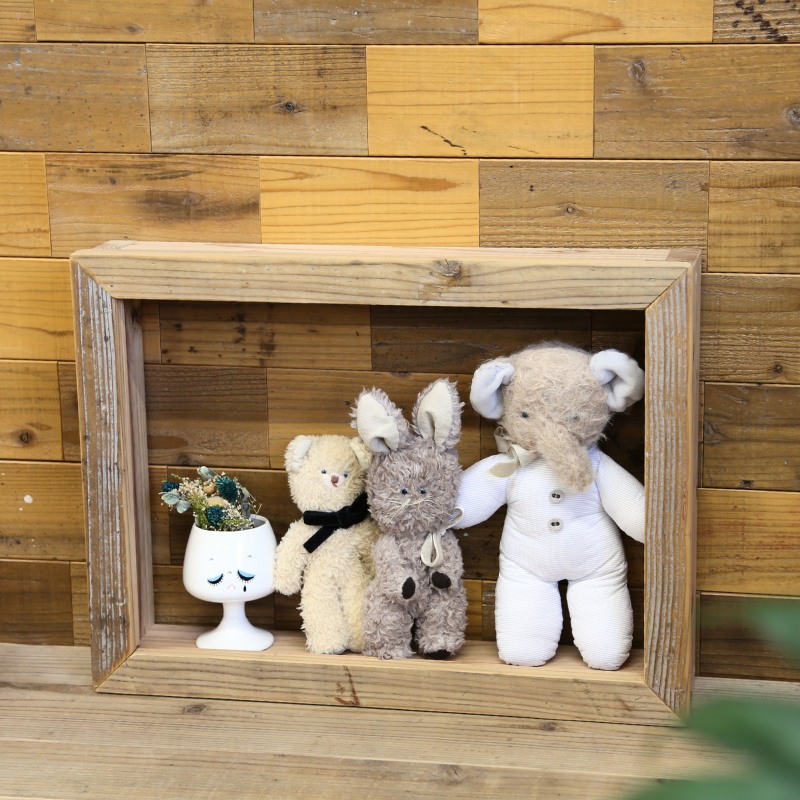 国産杉 ロの字 ラック（板厚24ｍｍ）幅310〜400ｍｍ×高さ310〜400ｍｍ×奥行70ｍｍ【受注生産】の画像