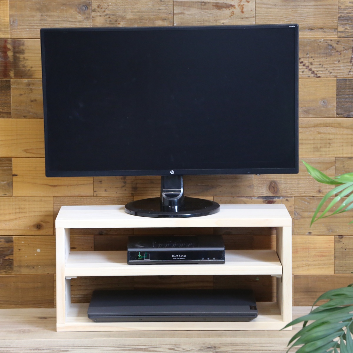 パイン材 オーダーシェルフ（可動棚板1枚/日の字型) 幅510〜600ｍｍ×高さ210〜300ｍｍ×奥行210〜300ｍｍ 無塗装 【受注生産】の画像