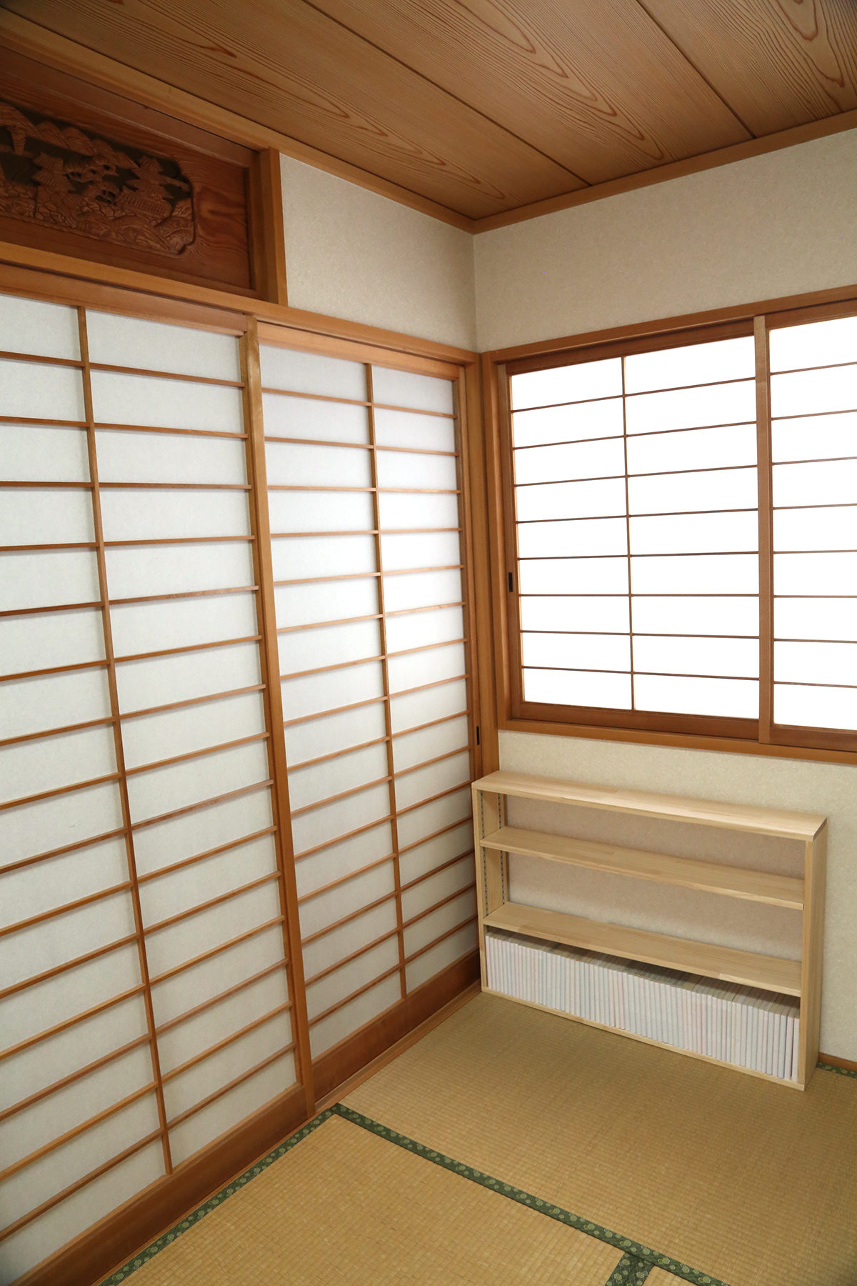 パイン材 オーダーシェルフ（可動棚板1枚/日の字型) 幅510〜600ｍｍ×高さ210〜300ｍｍ×奥行210〜300ｍｍ 無塗装 【受注生産】の画像