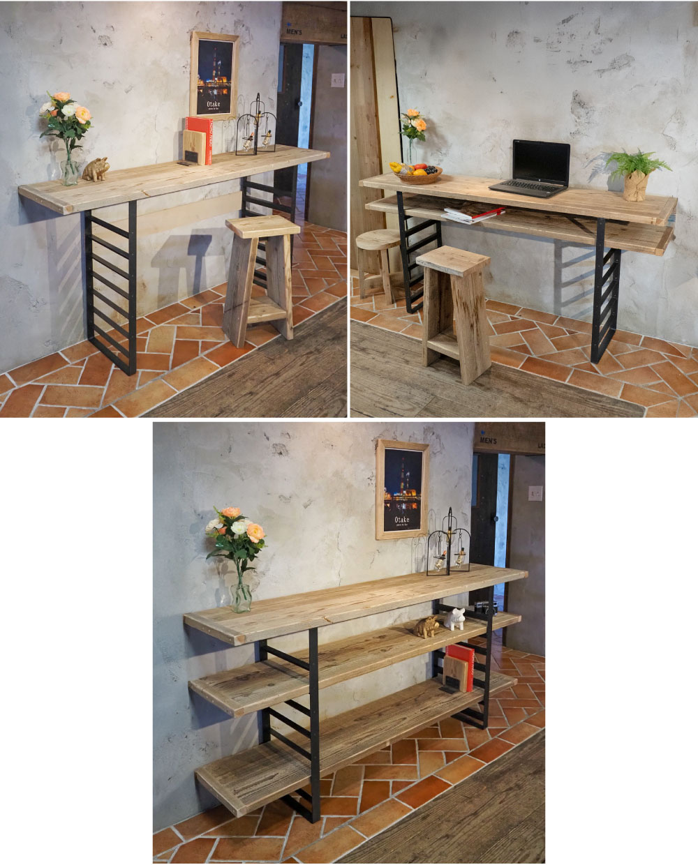 アイアンレッグス Ｕ-ハイタイプ 815型 【1個単品】 （黒皮鉄ワックス仕上げ）の画像