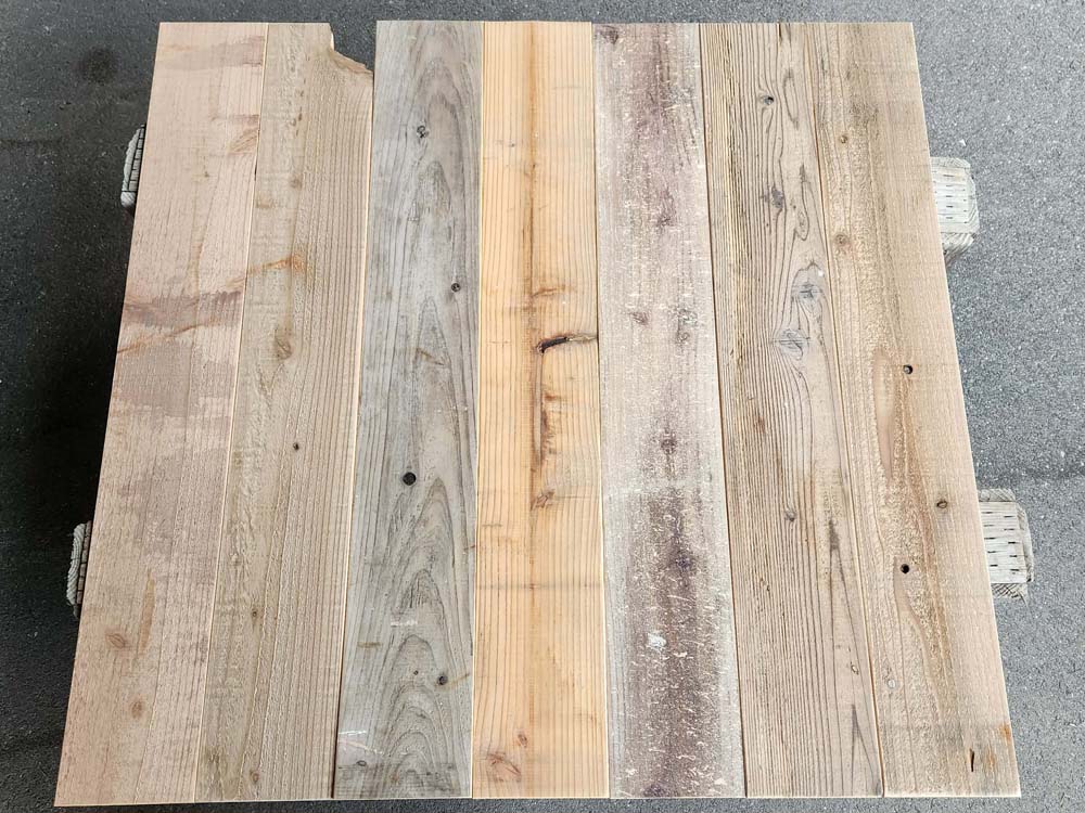 【3-5K-T-アウトレット品】杉幅木(古材風)　5ｍｍ厚／基本仕上げ(1面仕上げ)／鉄サビエイジング　厚5×幅135×長さ910mm　10枚入/セット（1.228平米）の画像