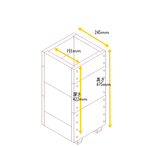 スクエアプランターＳサイズ（2.5段） 幅245ｍｍ×奥行245ｍｍ×高さ475ｍｍ画像