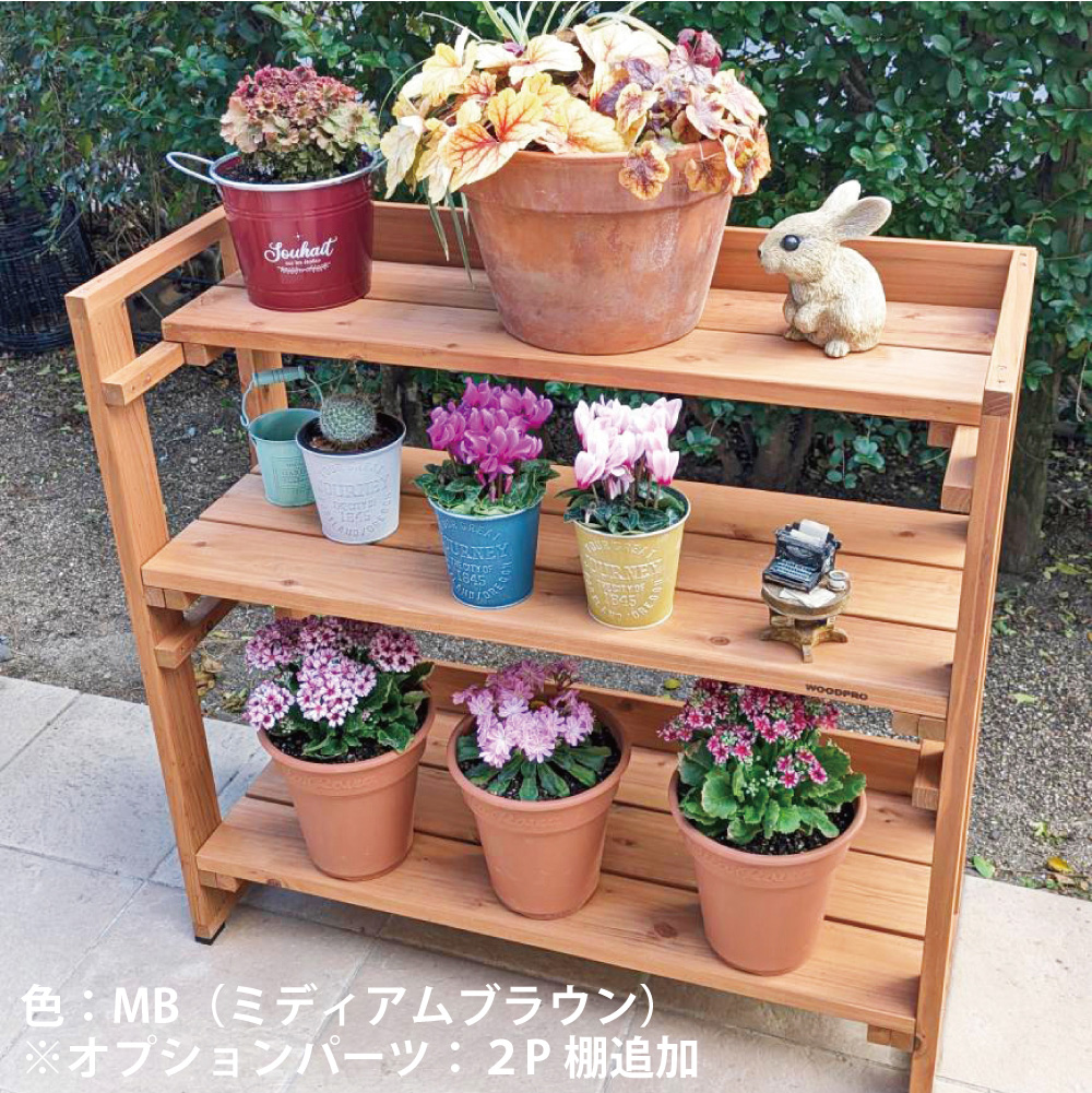 花台ライトシェルフ 【幅75cmタイプ】 幅792×奥行310+10×高さ750+10ｍｍ ●棚板2枚/ゴム脚付きの画像