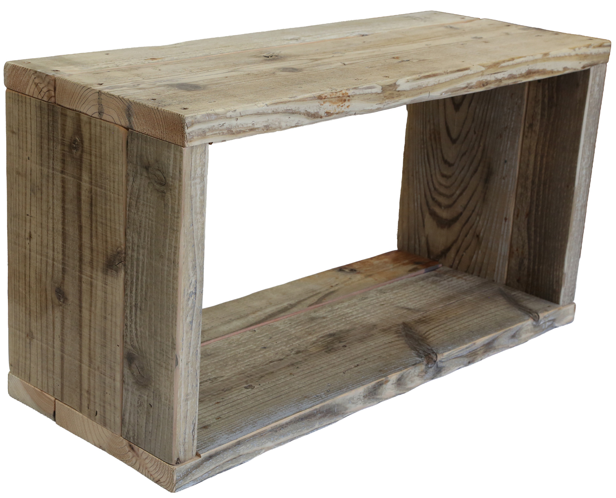 【アウトレット0311】OLD ASHIBA（足場板古材）ラック　幅750ｍｍ×高さ400ｍｍ×奥行300ｍｍ　無塗装　★内側、外側共に段差ありの画像