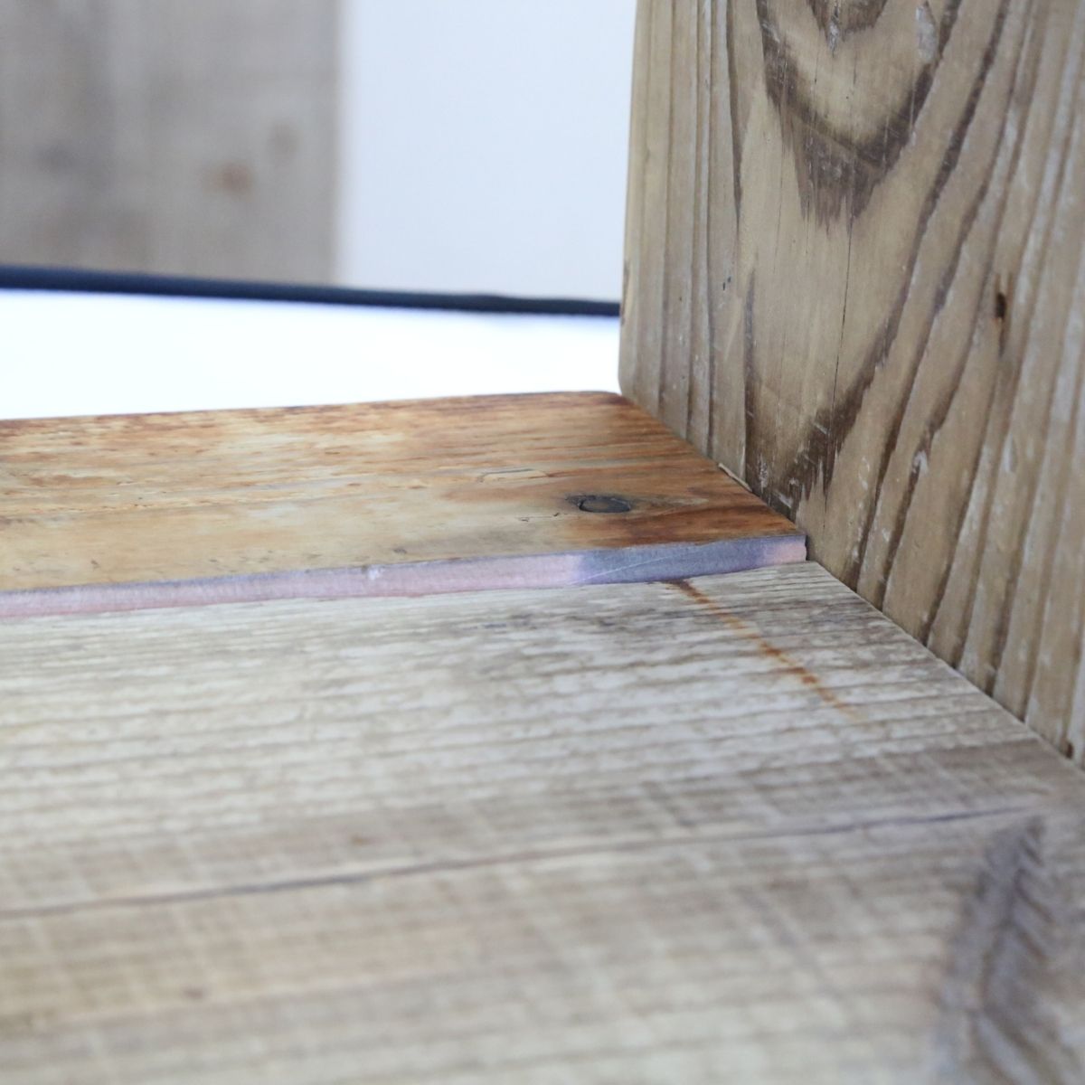【アウトレット0311】OLD ASHIBA（足場板古材）ラック　幅750ｍｍ×高さ400ｍｍ×奥行300ｍｍ　無塗装　★内側、外側共に段差ありの画像