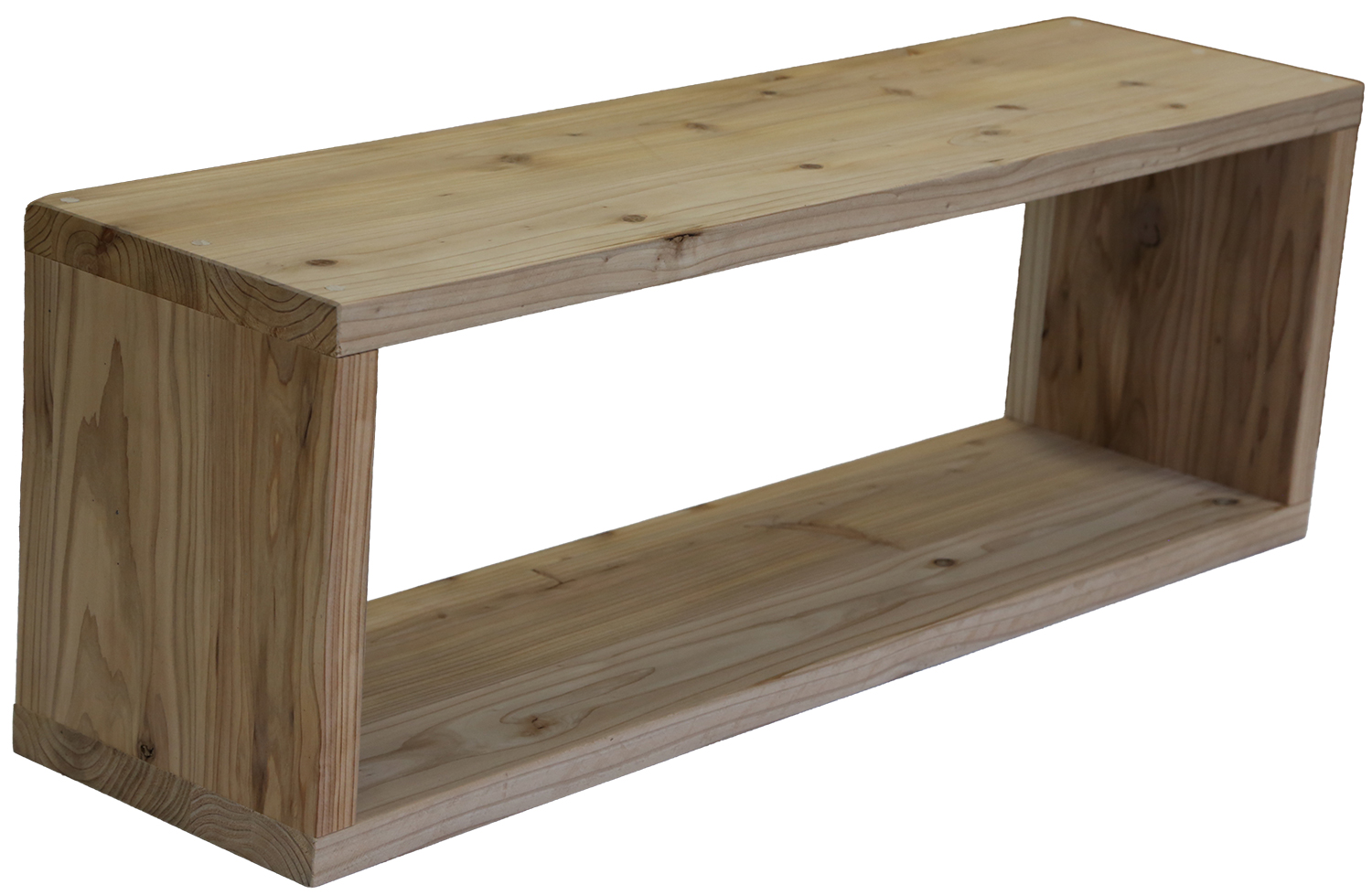 【アウトレット0902】国産杉 ロの字/四角 ラック（板厚24ｍｍ）　幅750ｍｍ×高さ260ｍｍ×奥行200ｍ　無塗装★配送事故キズありの画像