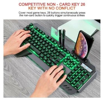 ゲーミングキーボード Razer RGB メカニカル 有線 キーボード バックライト 携帯ホルダー CYCA060の画像