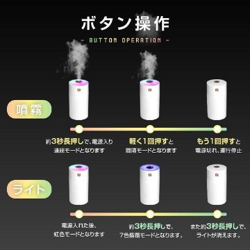 加湿器 超音波式 卓上 マイナスイオン除菌機能付き 空気清浄機 次亜塩素酸水対応 アロマ対応 空焚き防止の画像