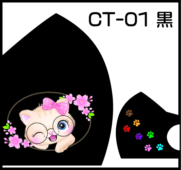 Pretty Cat Designファッションマスク　３枚セットの画像