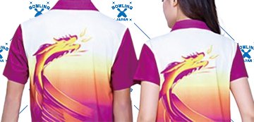 BOWLING-JAPANデザインポロシャツ5670-409293、(ポリエステル100%)全３色-11サイズ、納期１〜２週間、送料無料画像