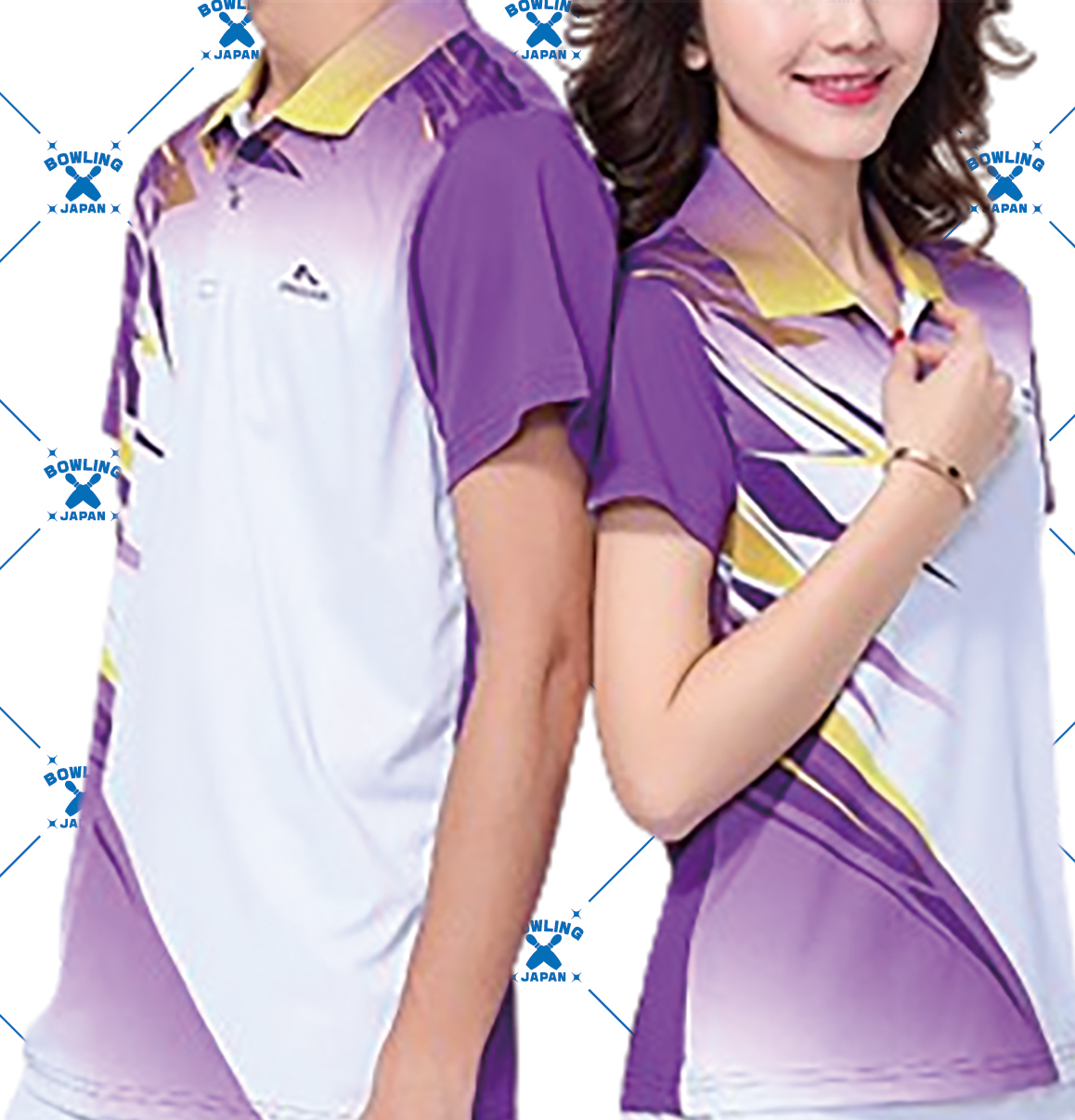 BOWLING-JAPANデザインポロシャツ5339-143771、名入れ２行無料(ポリエステル100%)全３色-11サイズ、納期１〜２週間、送料無料画像