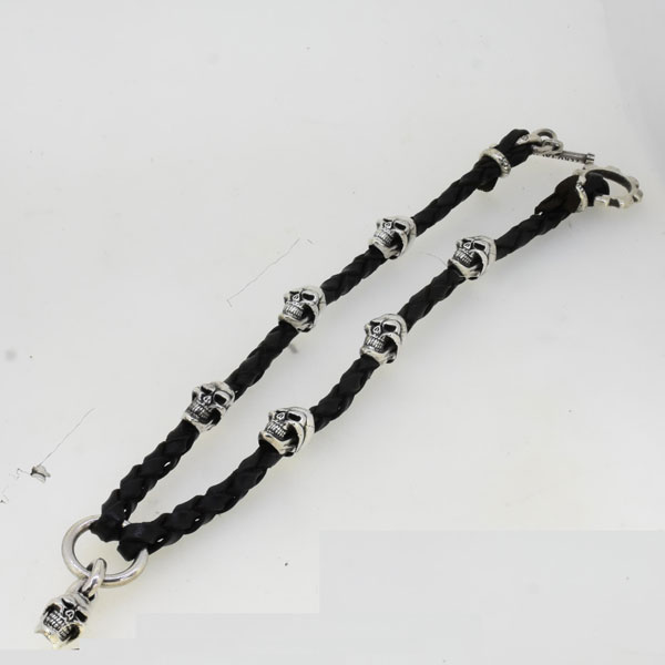 Leather Wallet Chain -Skull HT-画像